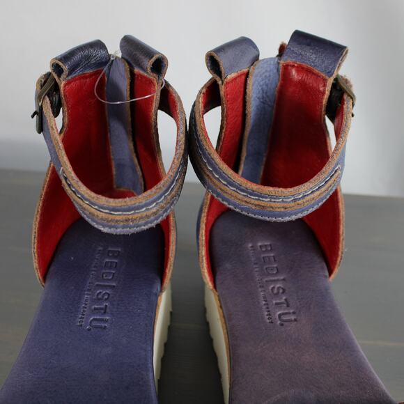 Bed Stu Carroll Platform Ankle Strap Sandals Women 7 Rustic Purple Leather NEW - Picture 6 of 12